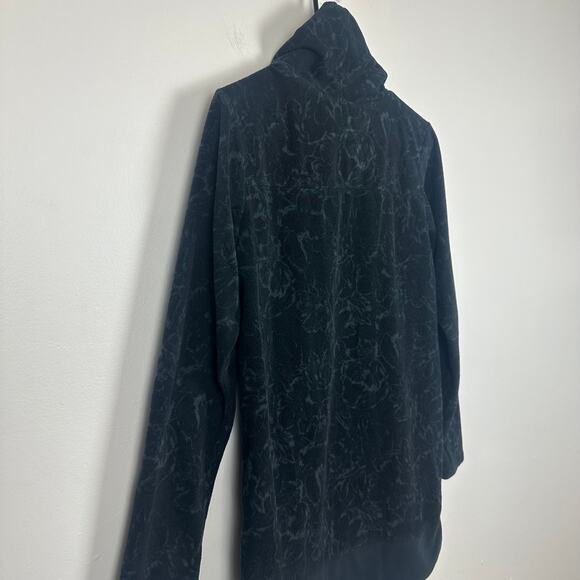 Columbia Womens Funnel Neck Long Marble Pattern Black Fleece Sweatshirt Small - Picture 5 of 10